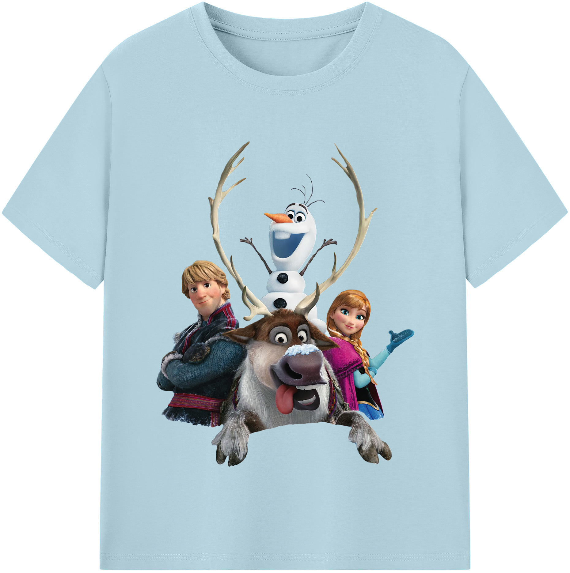 （画像用） アナと雪の女王 アンナ エルサ Frozen Anna Elsa 綿100％半袖Tシャツ（フロントプリント）